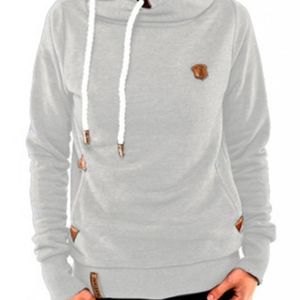 Grey Zip-up Hoodie with asymmetrical zipper